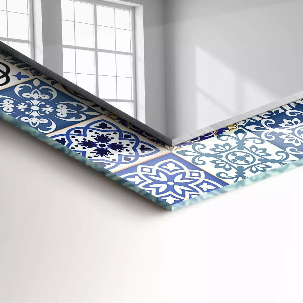 Miroir rectangulaire imprimé motifs marocains