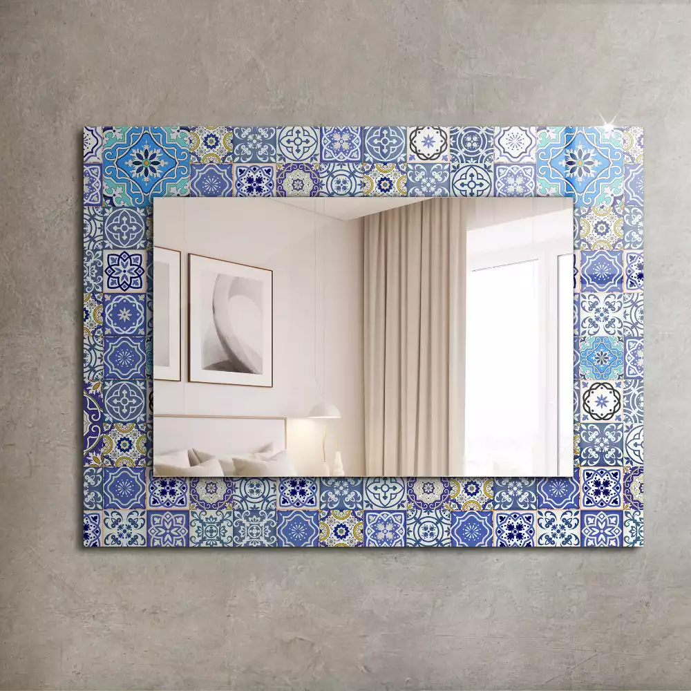 Miroir rectangulaire imprimé motifs marocains