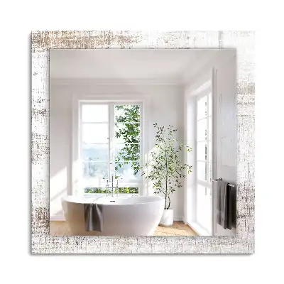 Miroir rectangulaire décoratif imprimé bois patiné