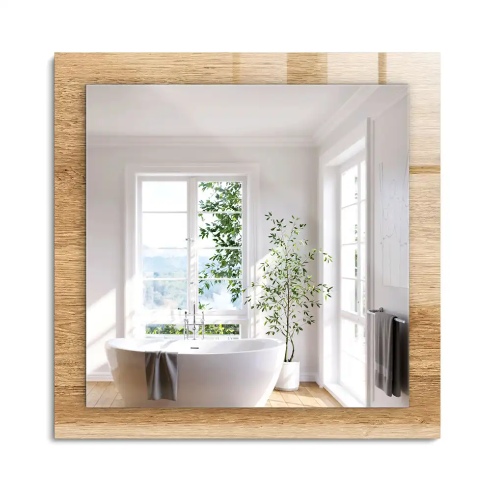 Miroir rectangulaire à cadre imprimé bois à structure marquée