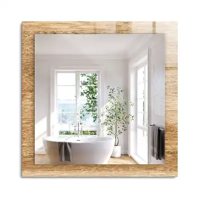 Miroir rectangulaire à cadre imprimé bois à structure marquée