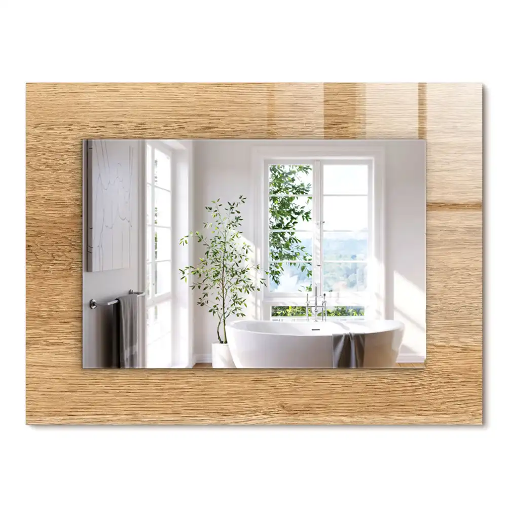 Miroir rectangulaire à cadre imprimé bois à structure marquée