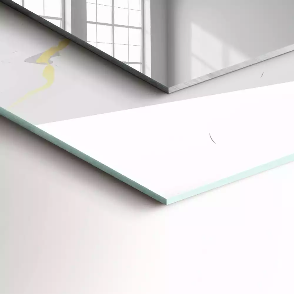 Miroir rectangulaire à cadre imprimé motif de marbre blanc