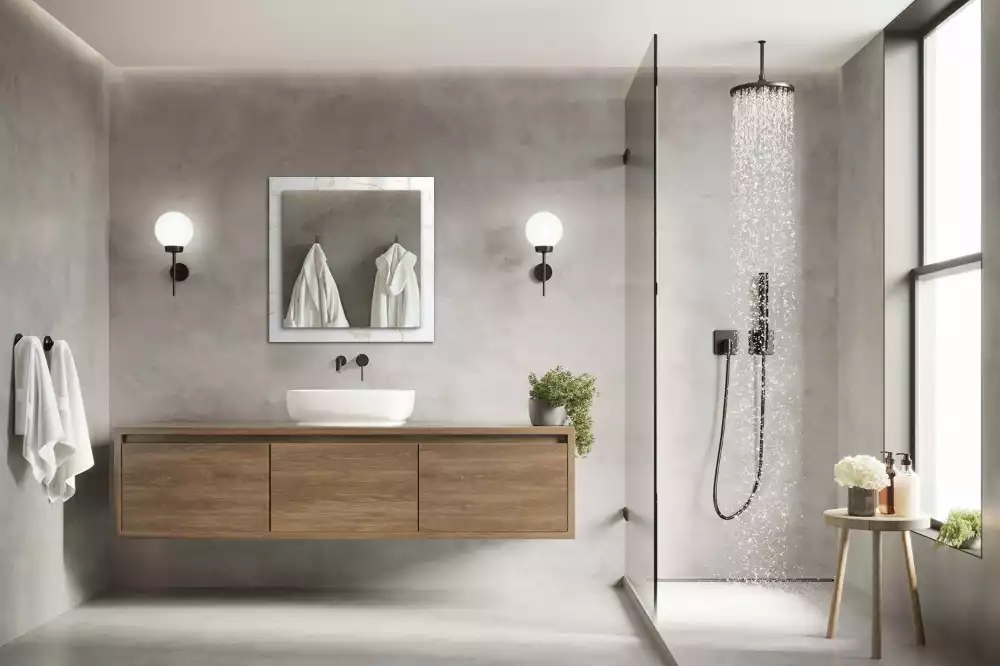 Miroir rectangulaire à cadre imprimé motif de marbre blanc