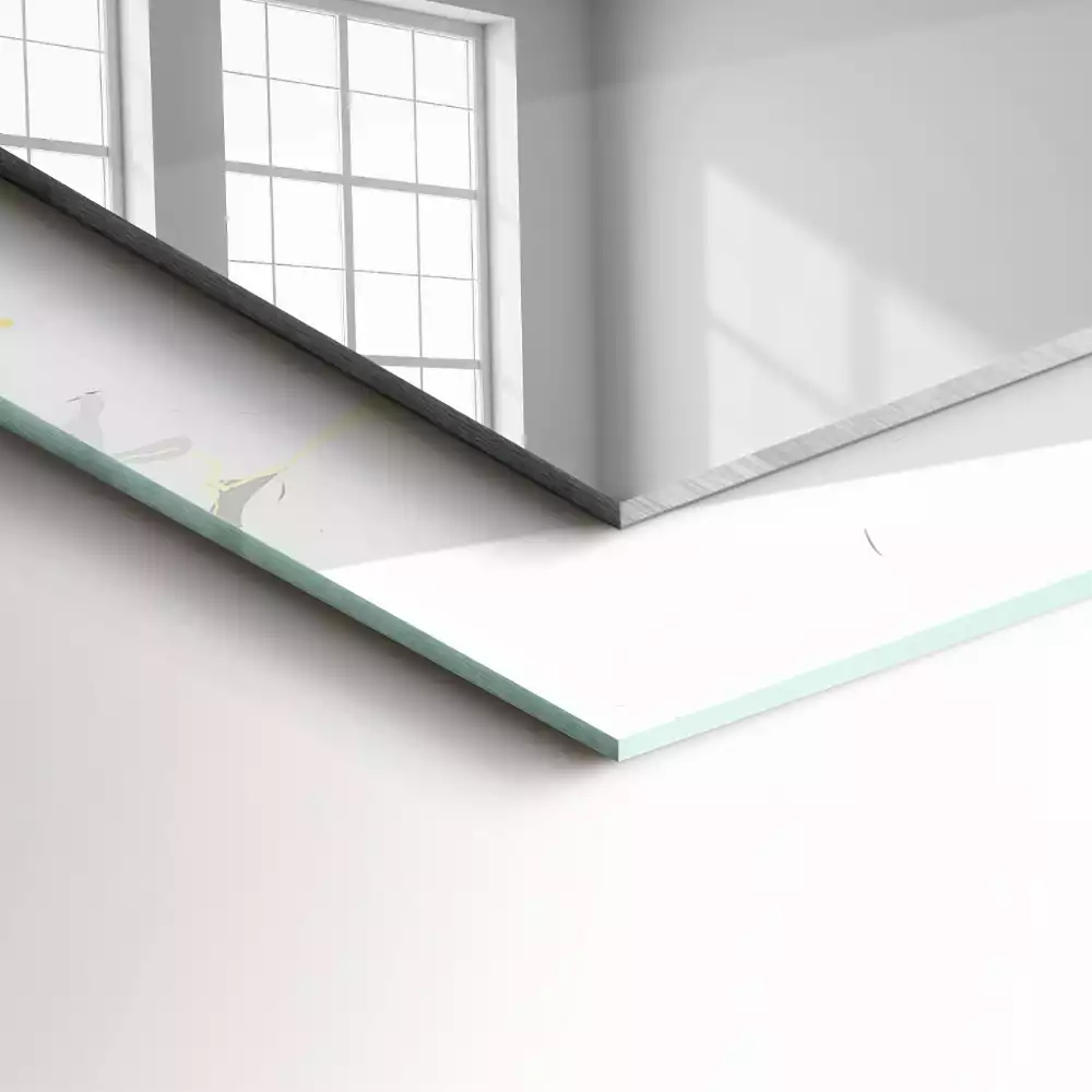 Miroir rectangulaire à cadre imprimé motif de marbre blanc