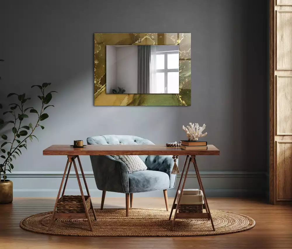 Miroir rectangulaire décoratif art abstrait