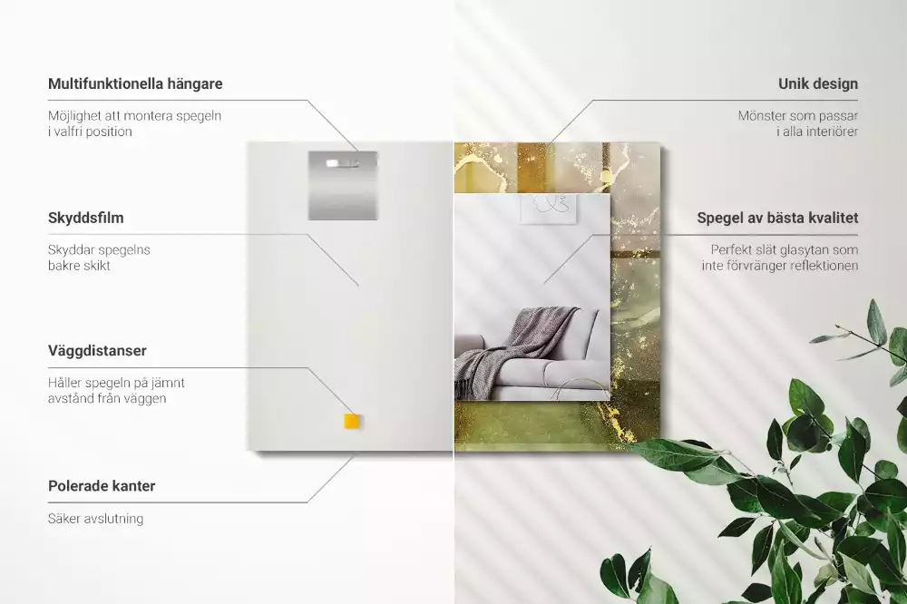 Miroir rectangulaire décoratif art abstrait
