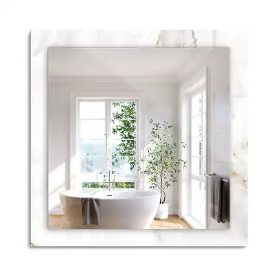 Miroir rectangulaire imprimé motif de marbre blanc