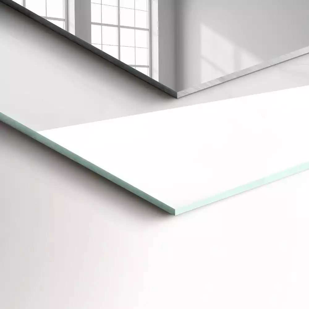 Miroir rectangulaire imprimé motif de marbre blanc