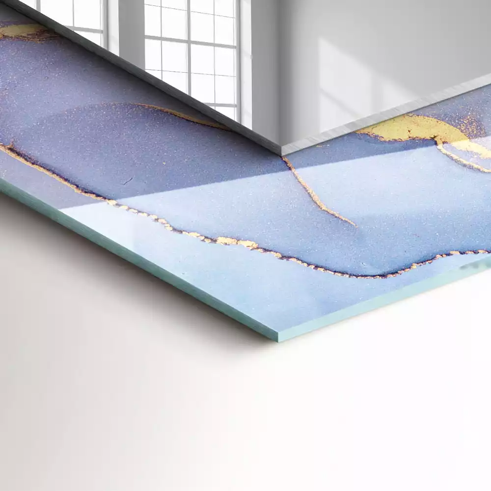 Miroir rectangulaire décoratif imprimé abstraction en aquarelle