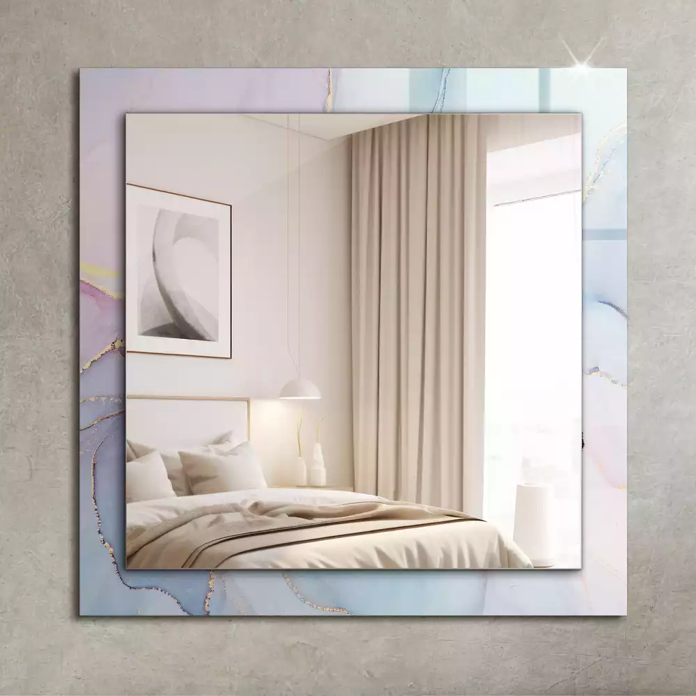 Miroir rectangulaire décoratif imprimé abstraction en aquarelle