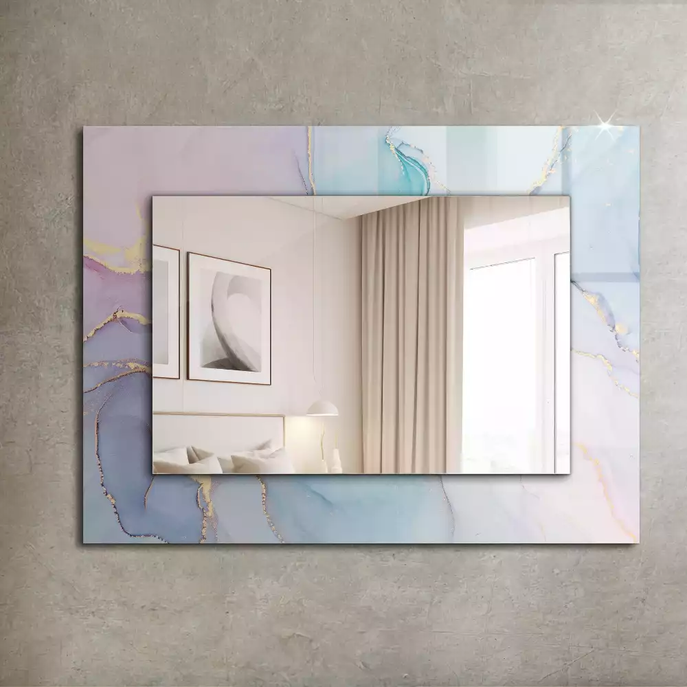Miroir rectangulaire décoratif imprimé abstraction en aquarelle