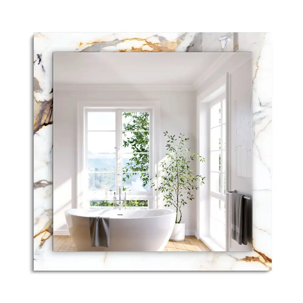 Miroir rectangulaire à cadre imprimé marbre veiné