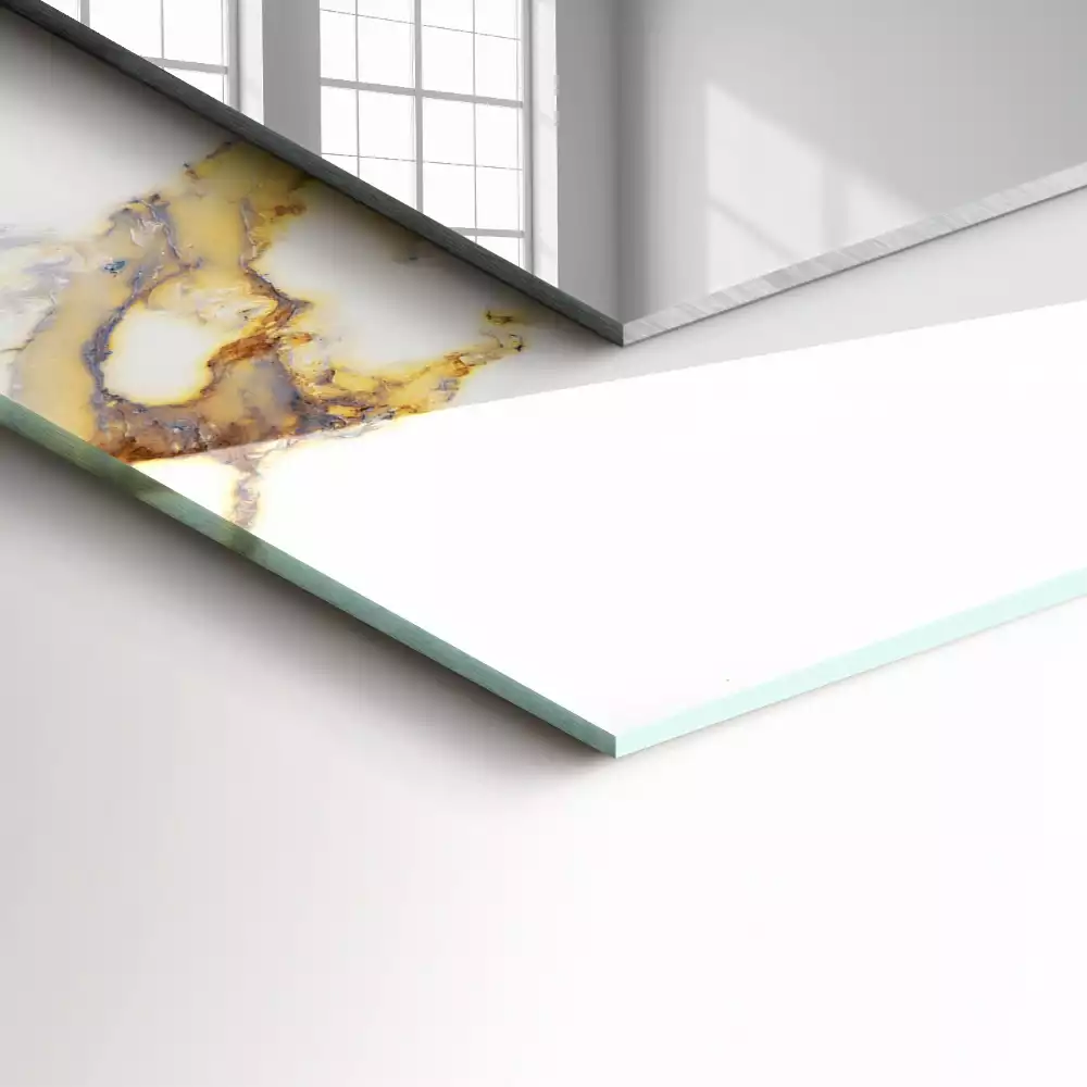 Miroir rectangulaire à cadre imprimé marbre veiné