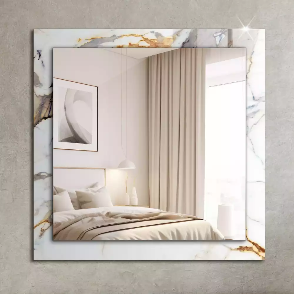 Miroir rectangulaire à cadre imprimé marbre veiné
