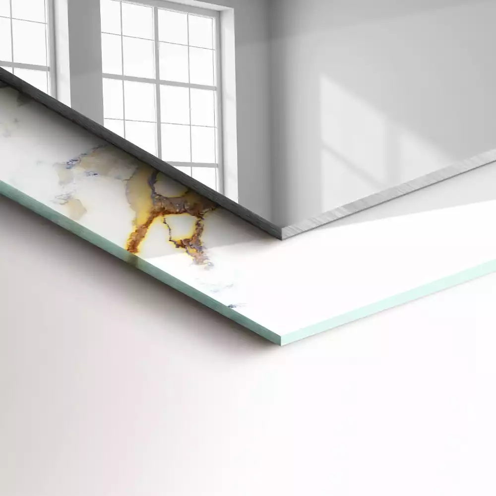 Miroir rectangulaire à cadre imprimé marbre veiné