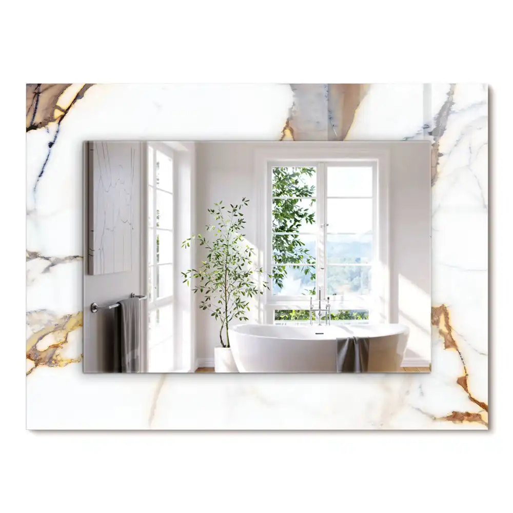 Miroir rectangulaire à cadre imprimé marbre veiné