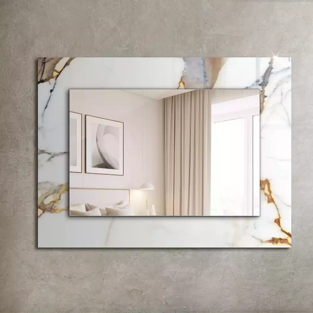 Miroir rectangulaire à cadre imprimé marbre veiné