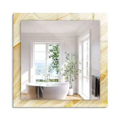 Miroir rectangulaire décoratif lignes abstraites jaunes