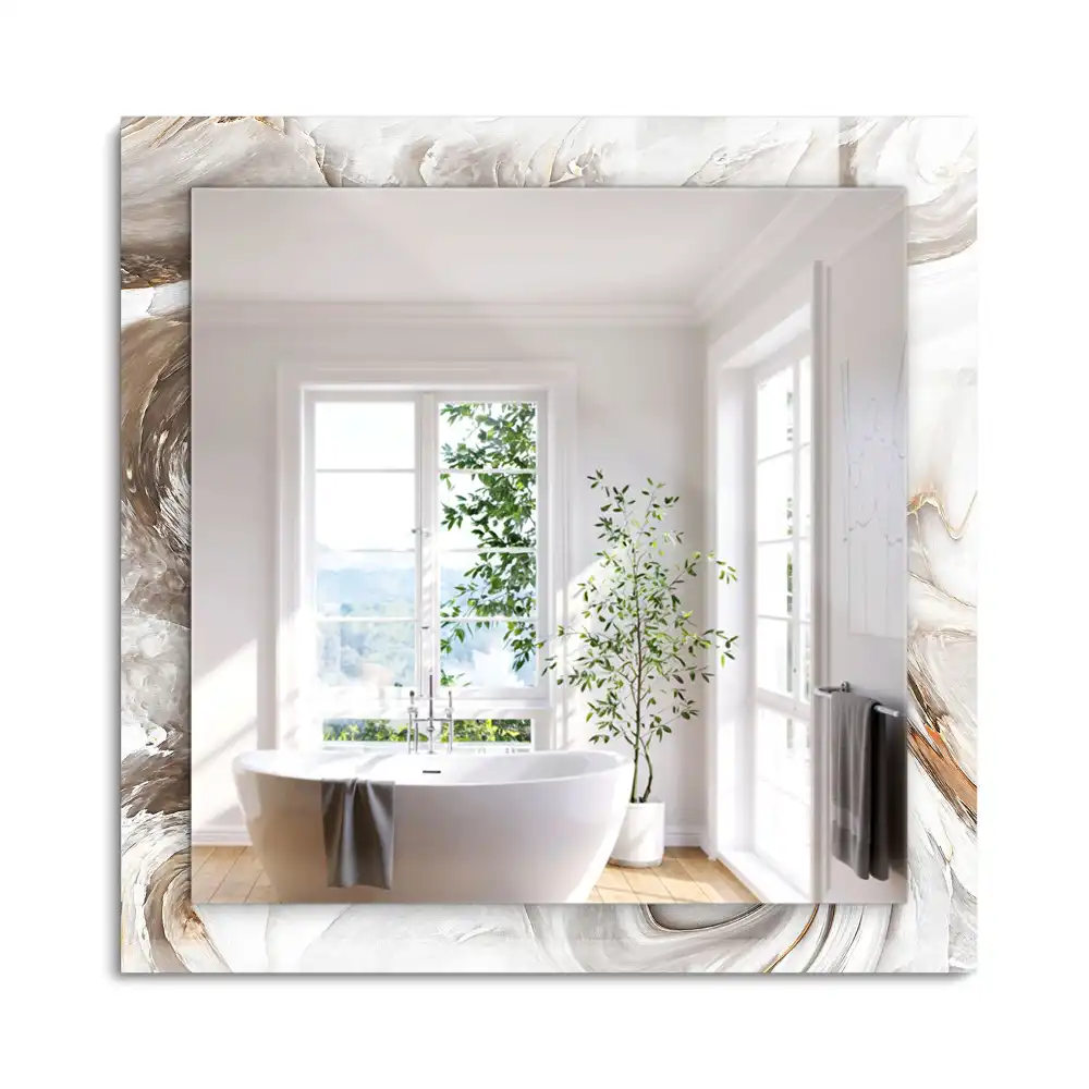 Miroir rectangulaire imprimé motif de marbre abstrait