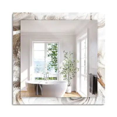 Miroir rectangulaire imprimé motif de marbre abstrait