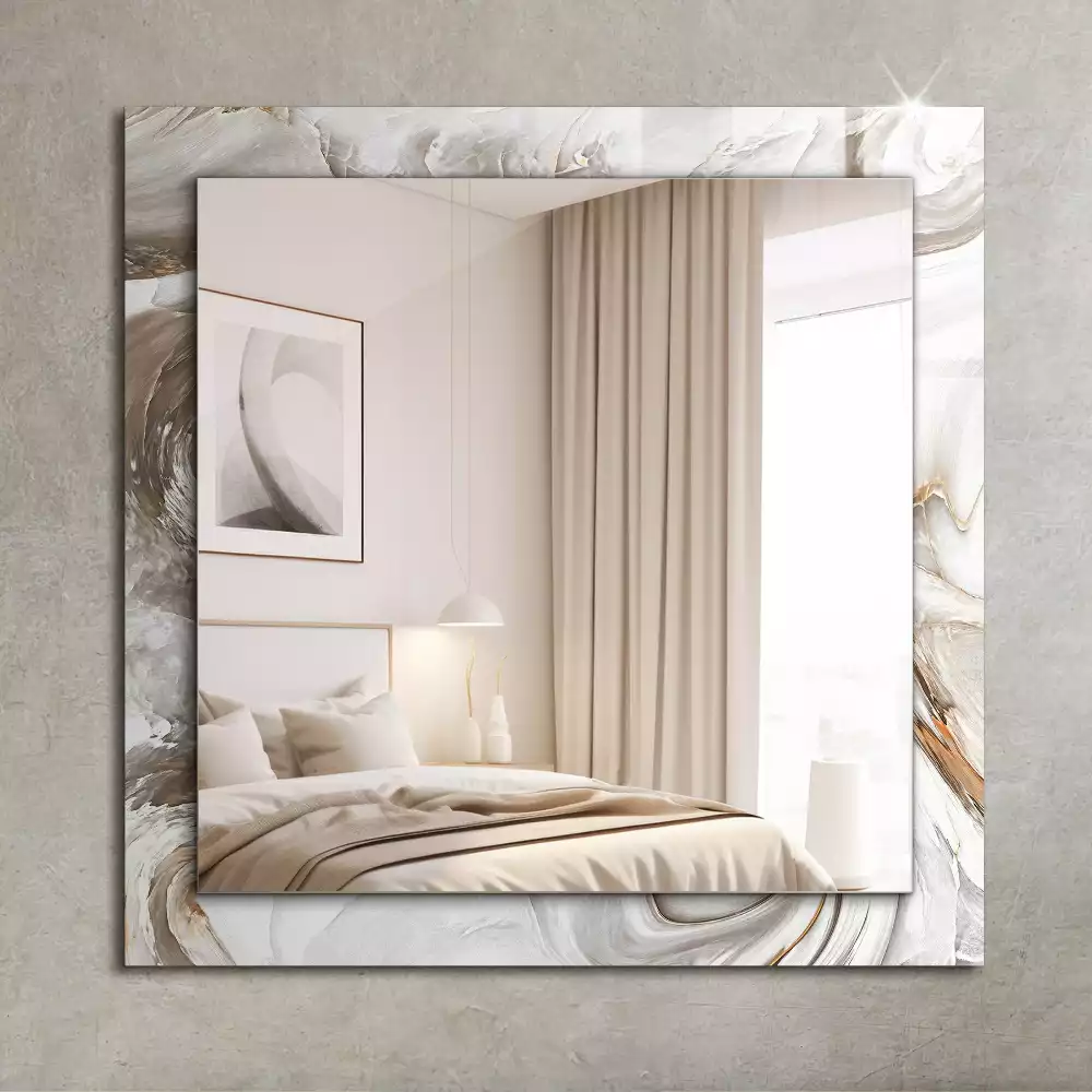 Miroir rectangulaire imprimé motif de marbre abstrait