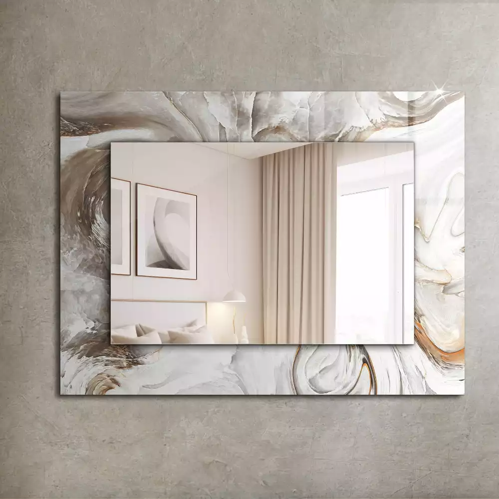 Miroir rectangulaire imprimé motif de marbre abstrait