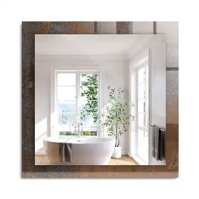 Miroir rectangulaire décoratif imprimé surface rouillée tendance