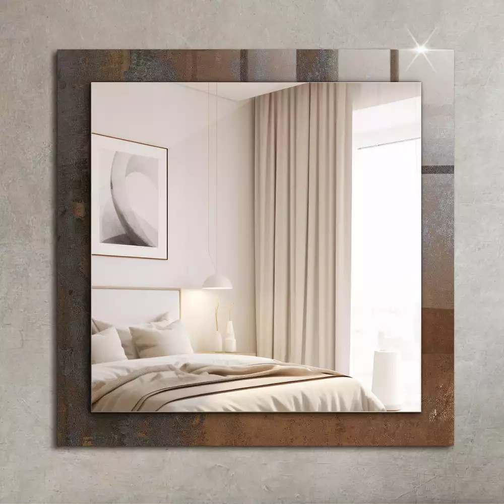 Miroir rectangulaire décoratif imprimé surface rouillée tendance