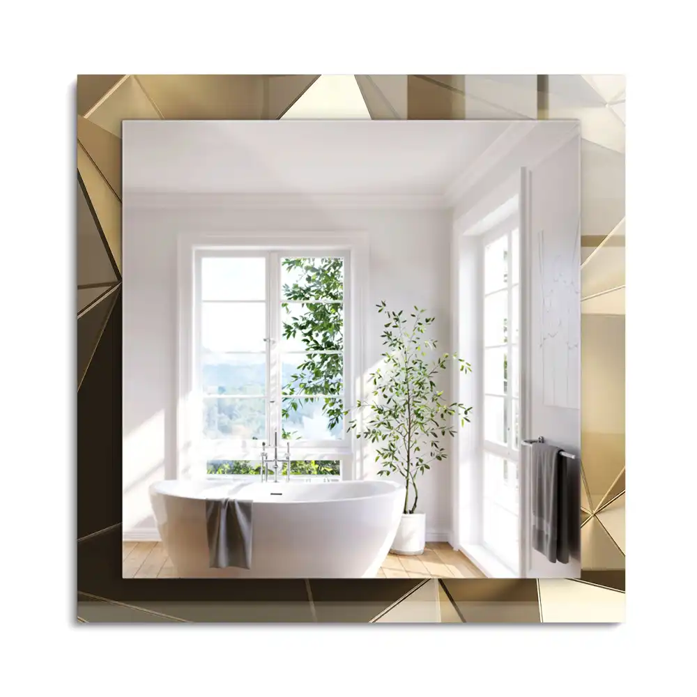 Miroir rectangulaire avec cadre imprimé formes géométriques