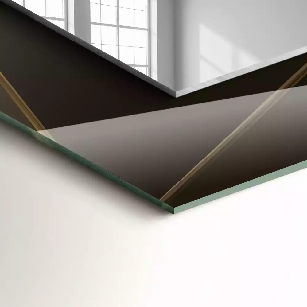 Miroir rectangulaire avec cadre imprimé formes géométriques