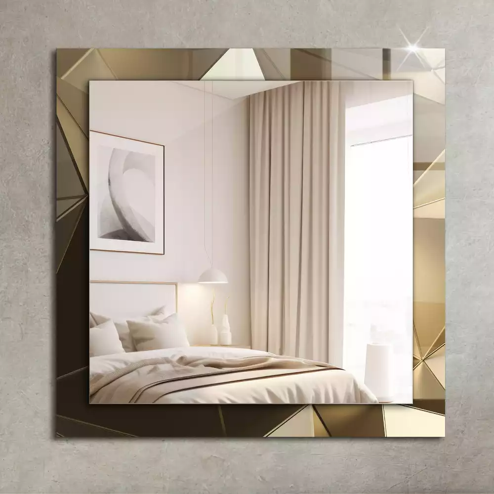 Miroir rectangulaire avec cadre imprimé formes géométriques