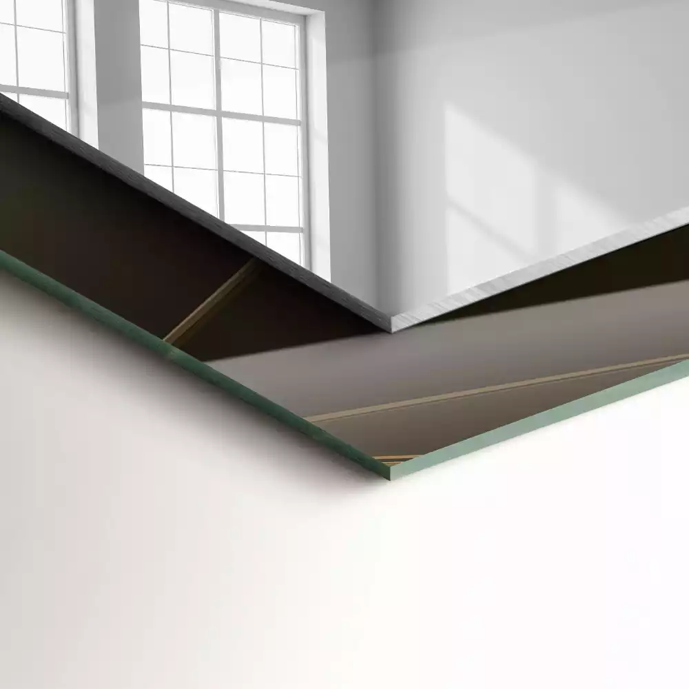 Miroir rectangulaire avec cadre imprimé formes géométriques