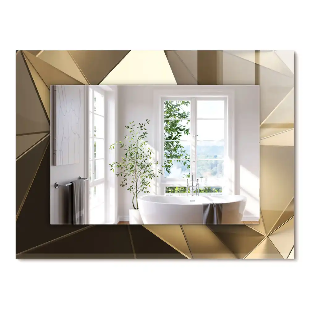 Miroir rectangulaire avec cadre imprimé formes géométriques