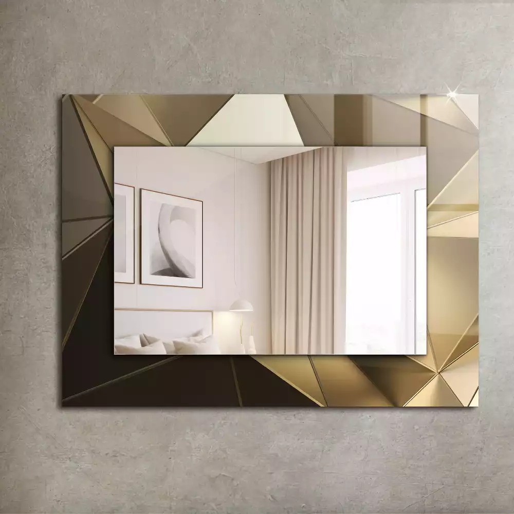 Miroir rectangulaire avec cadre imprimé formes géométriques