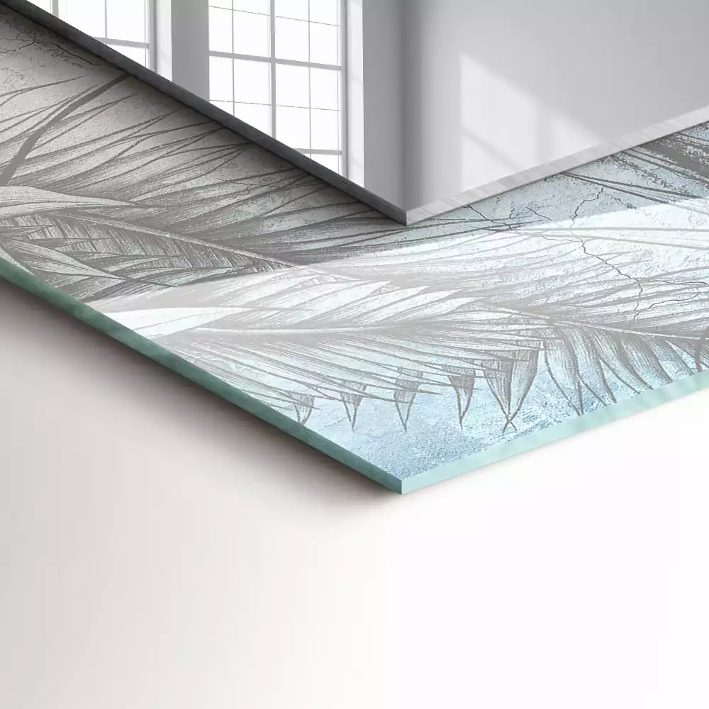 Miroir rectangulaire décoratif plantes au pastel