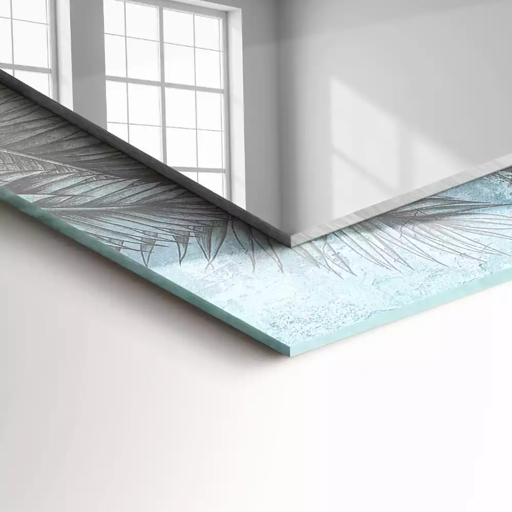 Miroir rectangulaire décoratif plantes au pastel