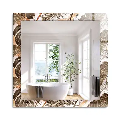 Miroir rectangulaire imprimé motif feuilles tropicales