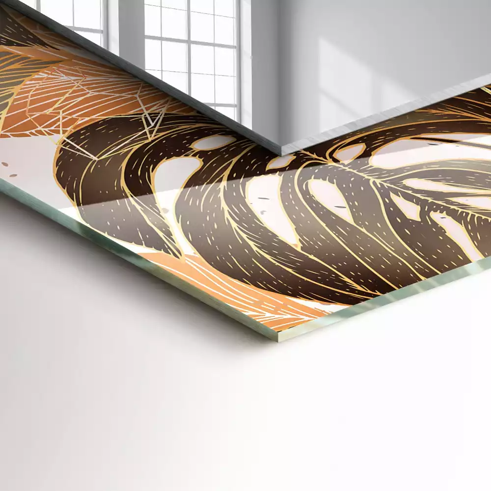 Miroir rectangulaire imprimé motif feuilles tropicales