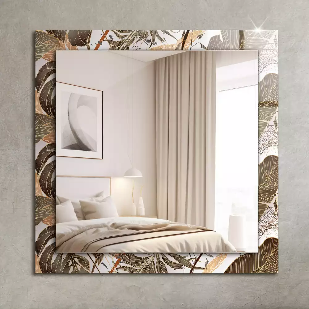 Miroir rectangulaire imprimé motif feuilles tropicales
