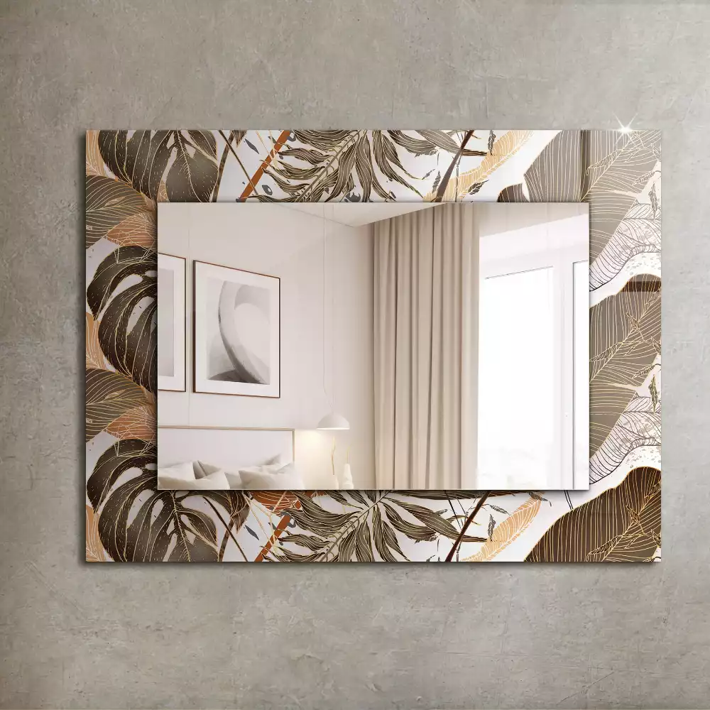 Miroir rectangulaire imprimé motif feuilles tropicales