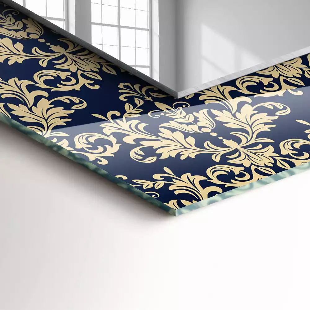 Miroir rectangulaire à cadre imprimé motif victorien pour papier peint