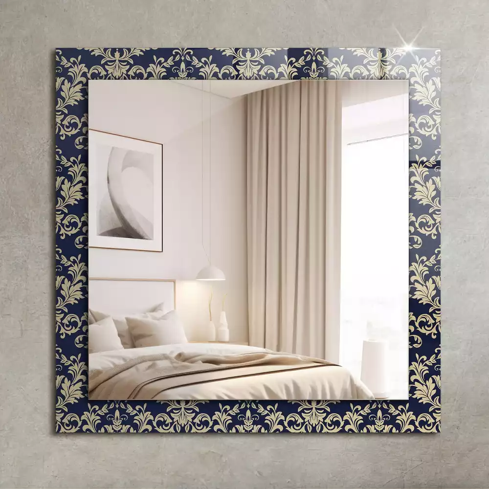 Miroir rectangulaire à cadre imprimé motif victorien pour papier peint