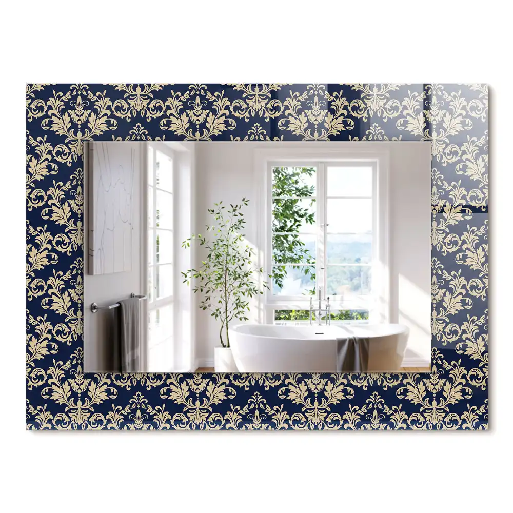 Miroir rectangulaire à cadre imprimé motif victorien pour papier peint
