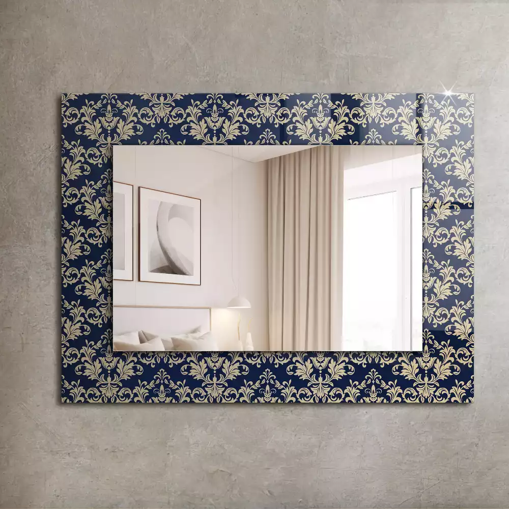 Miroir rectangulaire à cadre imprimé motif victorien pour papier peint