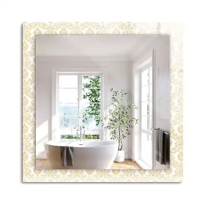 Miroir rectangulaire décoratif ornements dorés