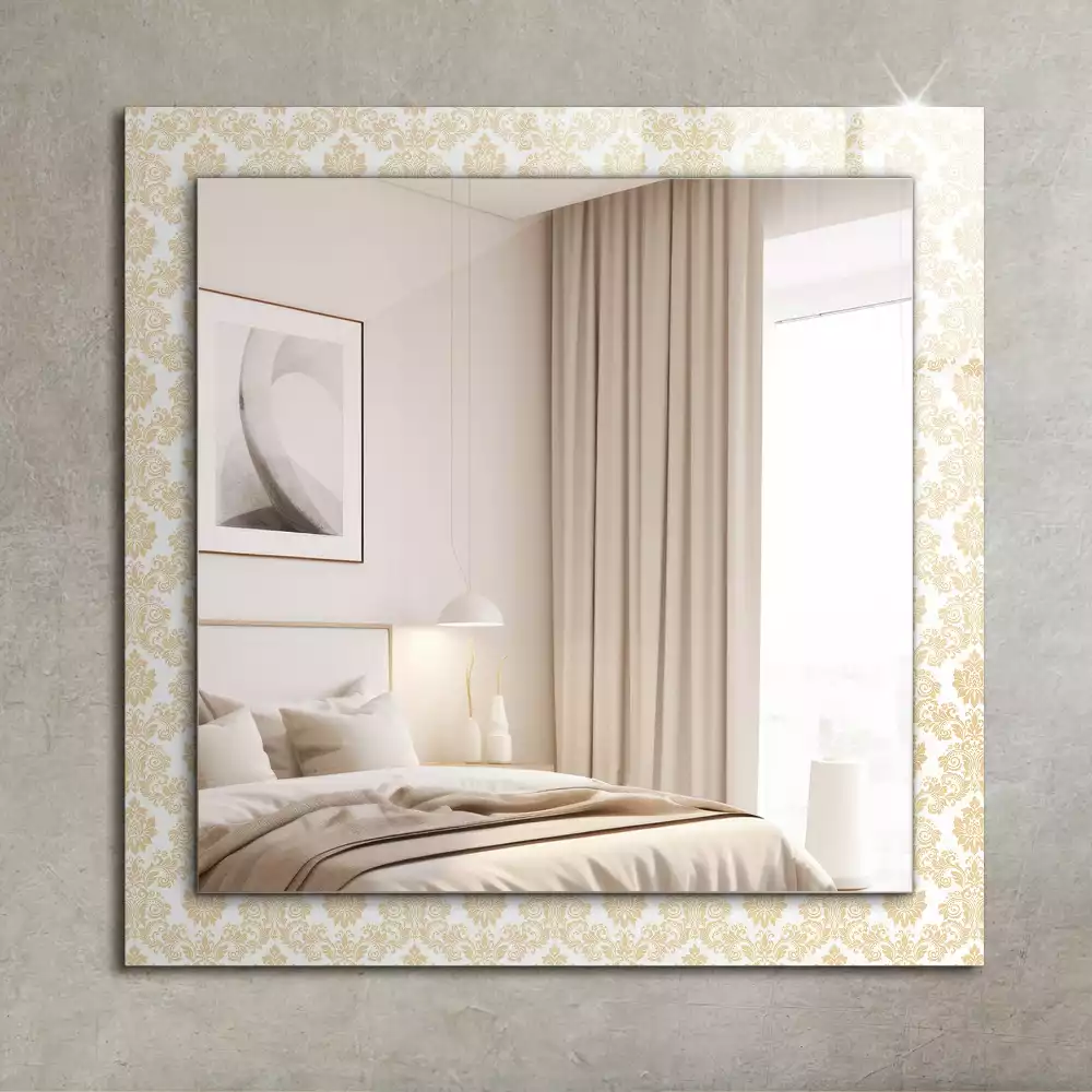 Miroir rectangulaire décoratif ornements dorés