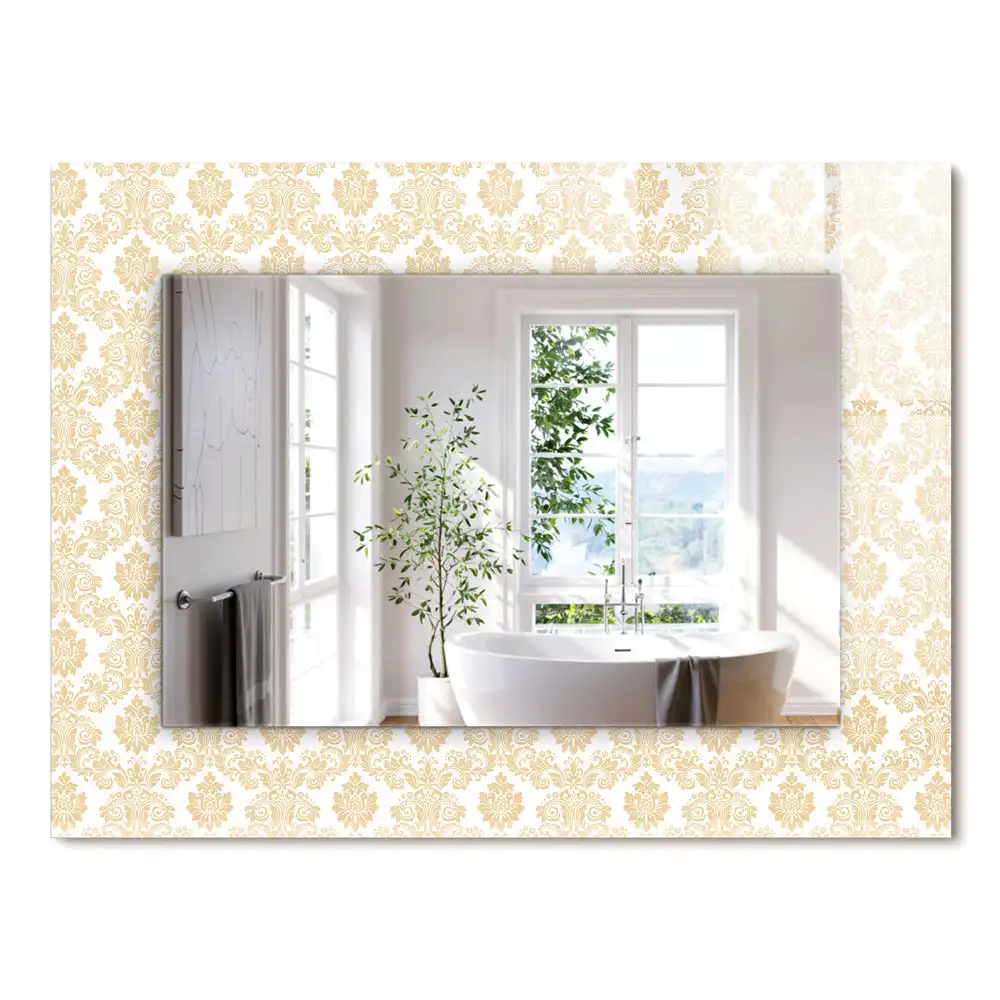 Miroir rectangulaire décoratif ornements dorés