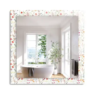 Miroir rectangulaire imprimé motif floral en aquarelle