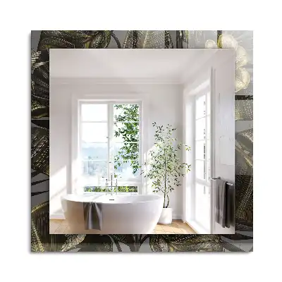Miroir rectangulaire décoratif imprimé fleurs et colibris